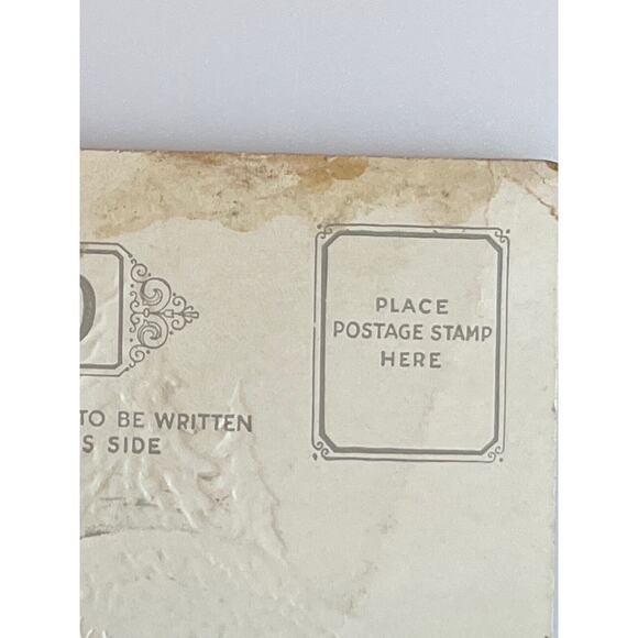 Antique Early 1900s Ephemera Postcard Embossed New Years Winter Country Church - Picture 5 of 6